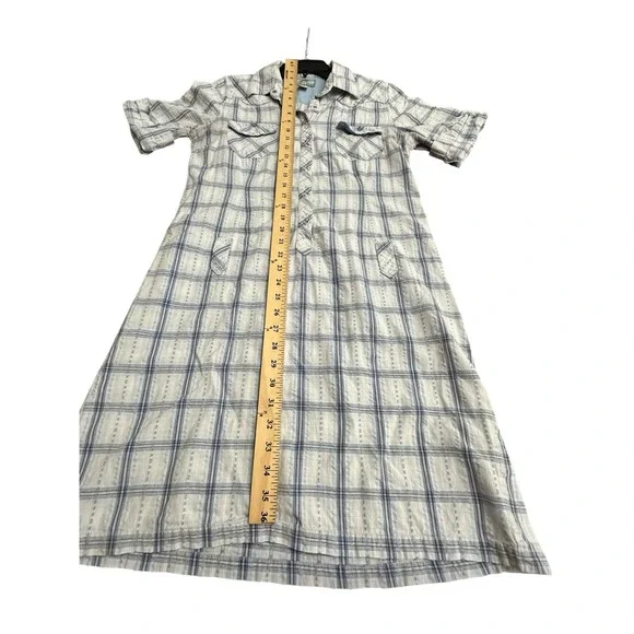 Horny‎ Toad 100% Cotton Snap Cuffed 3/4 Sleeves Medium Plaid Dress #EF3-4 - Picture 11 of 12